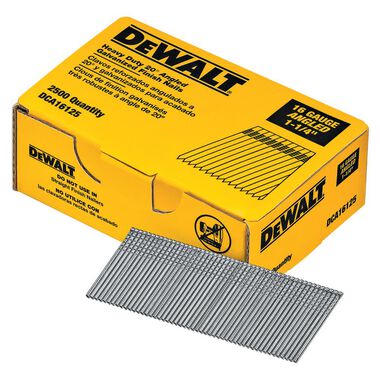 Dewalt, 1-1/4 IN. 20 Degree 16 Gauge Finishing Nails - 2500 PACK