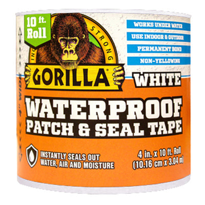 Gorilla Glue, 10 FT Waterproof Patch & Seal Tape - WHITE