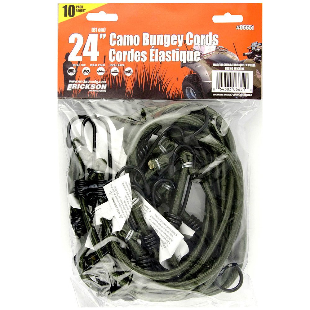 Erickson, 10-Pack Camo Bungee Cords, 24in