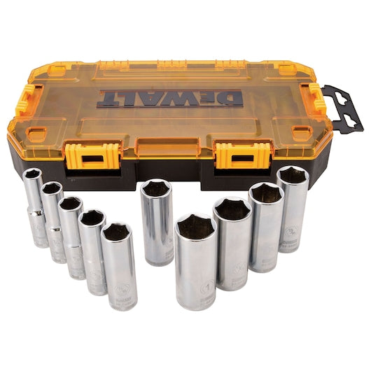 Dewalt, 1/2 IN Drive Deep Socket Set - 10 PIECE