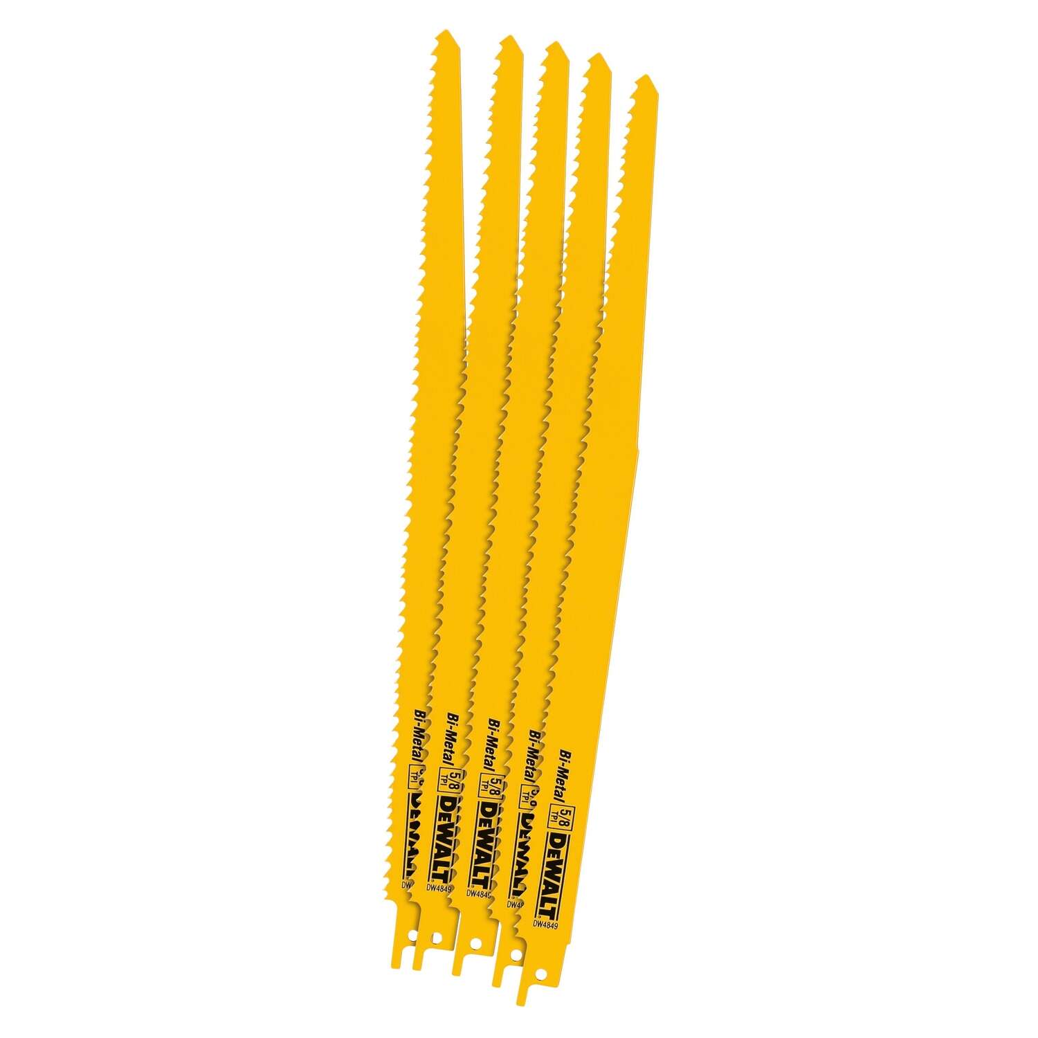 Dewalt, 12 IN. 5/8 TPI HP Bi-Metal Taper Blades - 5 PACK