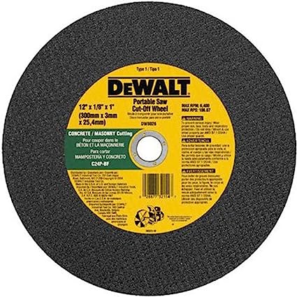 Dewalt, 12 IN. x 1/8 IN. x 1 IN Abrasive Concrete/Masonry Cutting Wheel