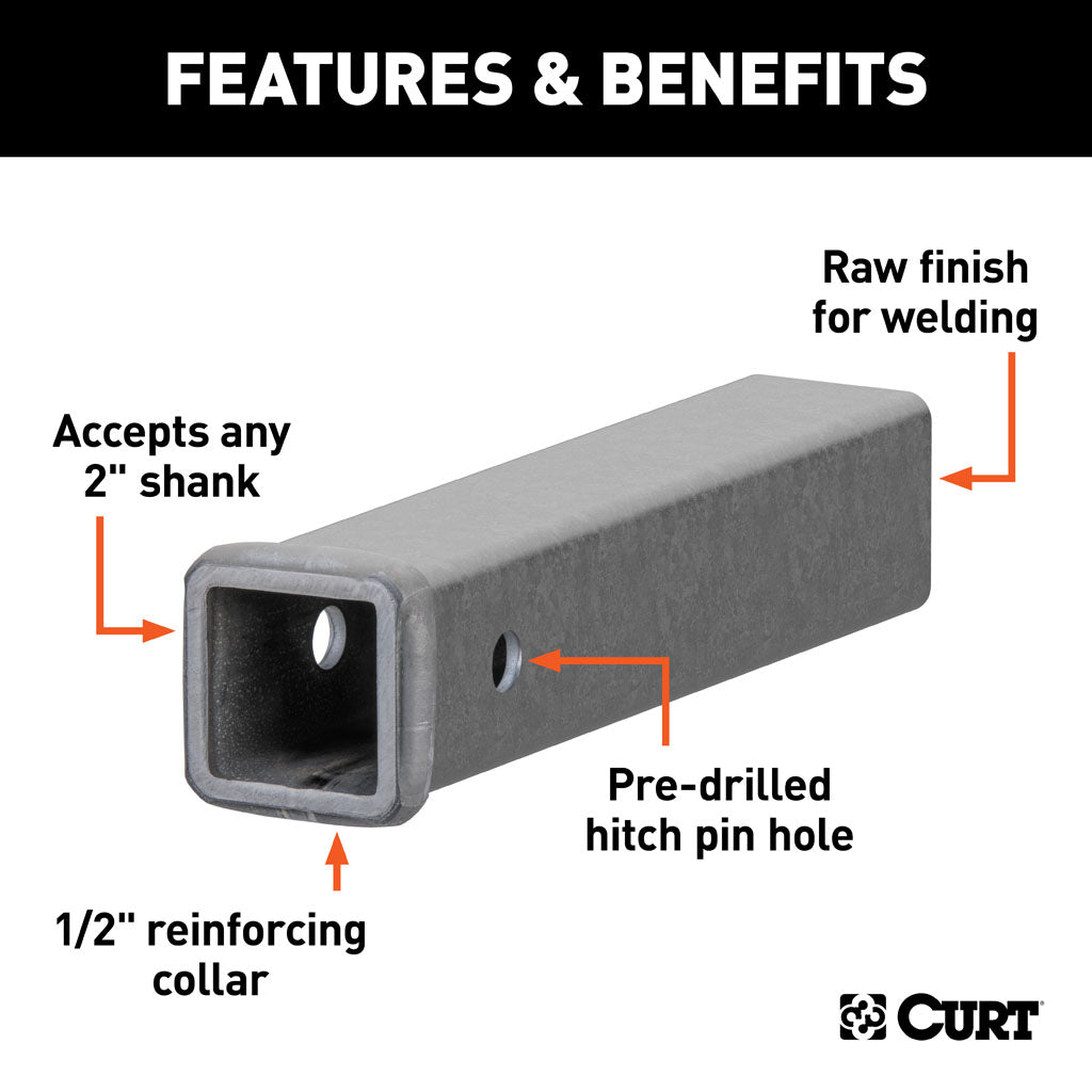 Curt Manufacturing, 12 Inch Raw Steel Receiver Tubing