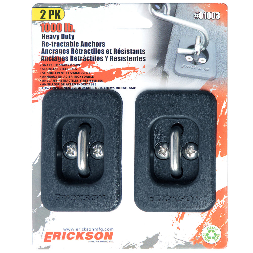 Erickson, 1/2 Ton Retractable Anchors, 1 Pair