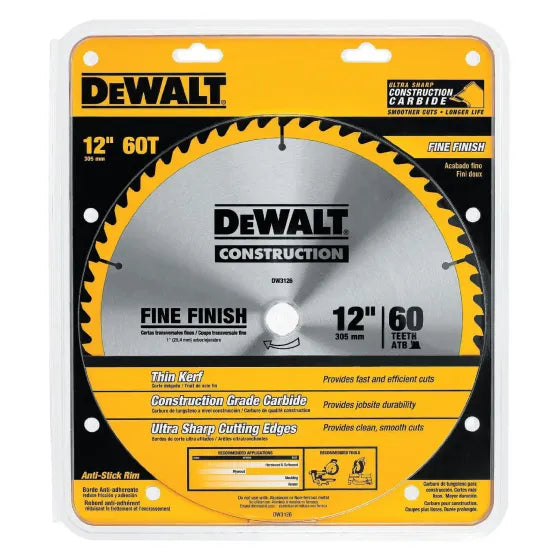 Dewalt, 12 in. 60T Construction Miter/Table Saw Blade