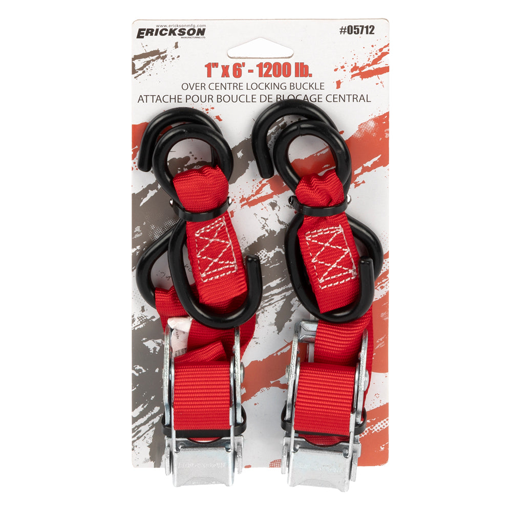 Erickson, 1,200 lb Motorcycle Straps, 2-Pack