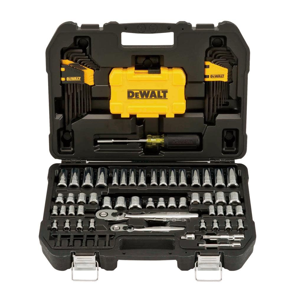 Dewalt, 1/4 IN. & 3/8 IN. Drive Polished Chrome Mechanics Tool Set - 108 PIECE