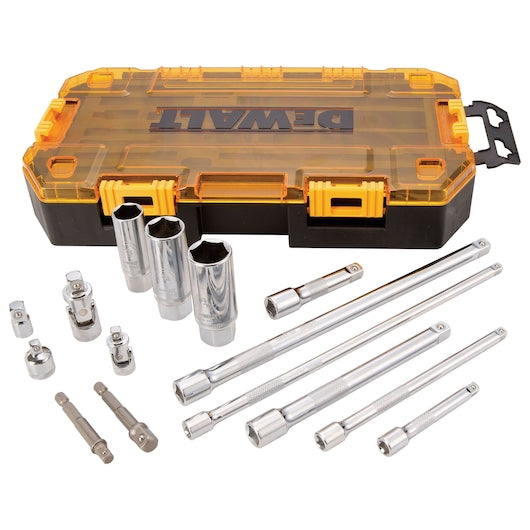 Dewalt, 1/4 IN. & 3/8 IN. Drive Tool Accessory Set - 15 PIECE