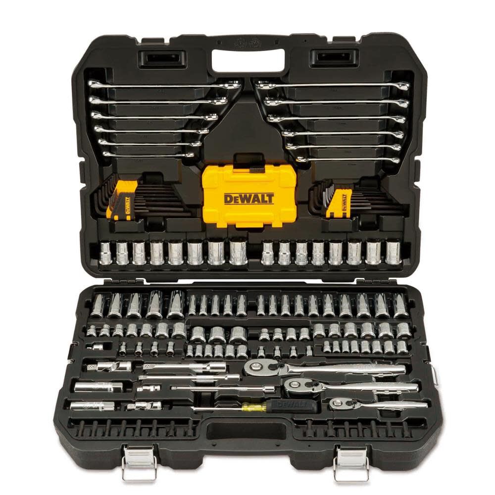 Dewalt, 1/4 IN., 3/8 IN. and 1/2 IN. Drive Polished Chrome Mechanics Tool Set - 168 PIECE