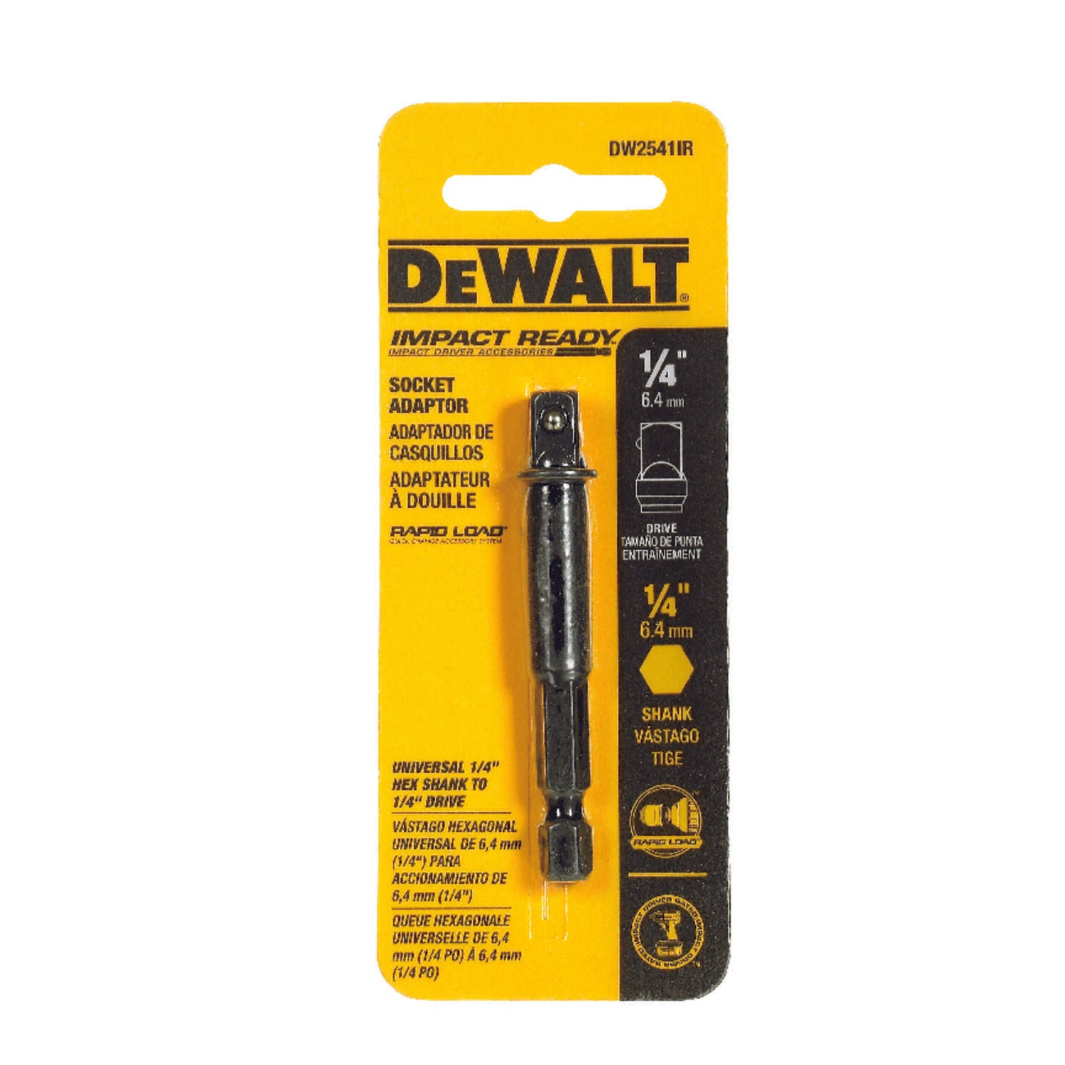 Dewalt, 1/4 IN. Impact Ready High Speed Steel Socket Adapter