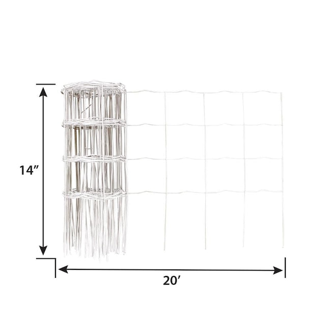 Garden Zone, 14in x 20ft White Metal Steel Picket Guard Border Fencing