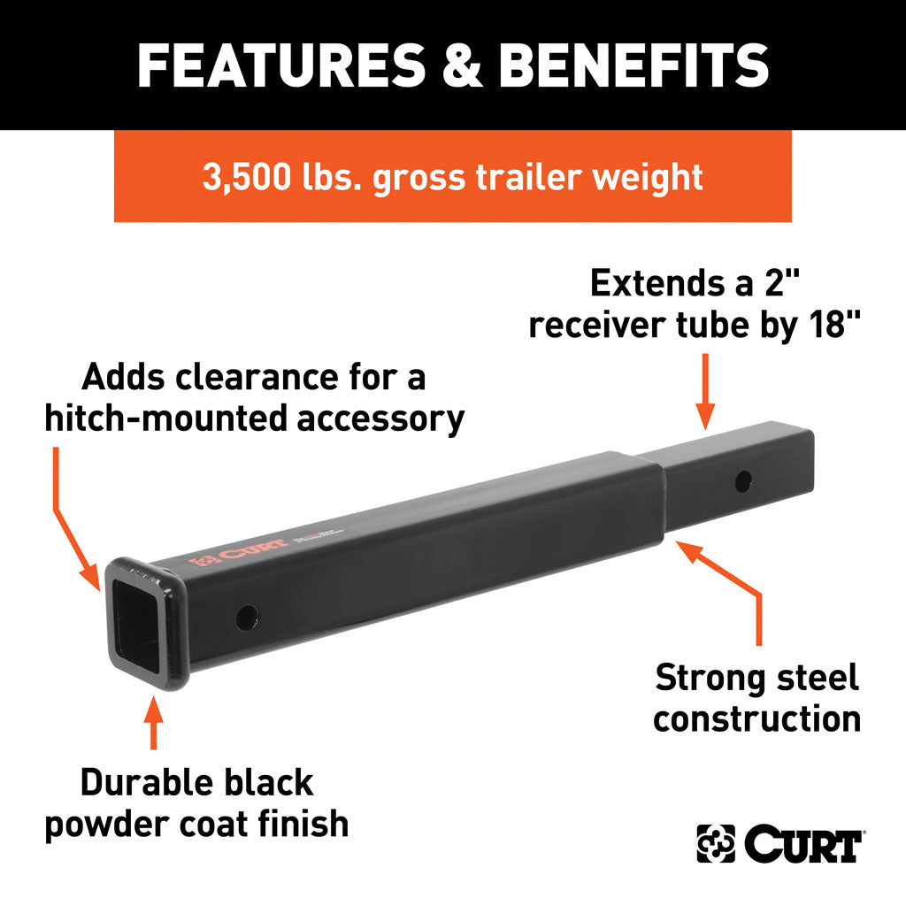 Curt Manufacturing, 18 Inch Receiver Tube Extender