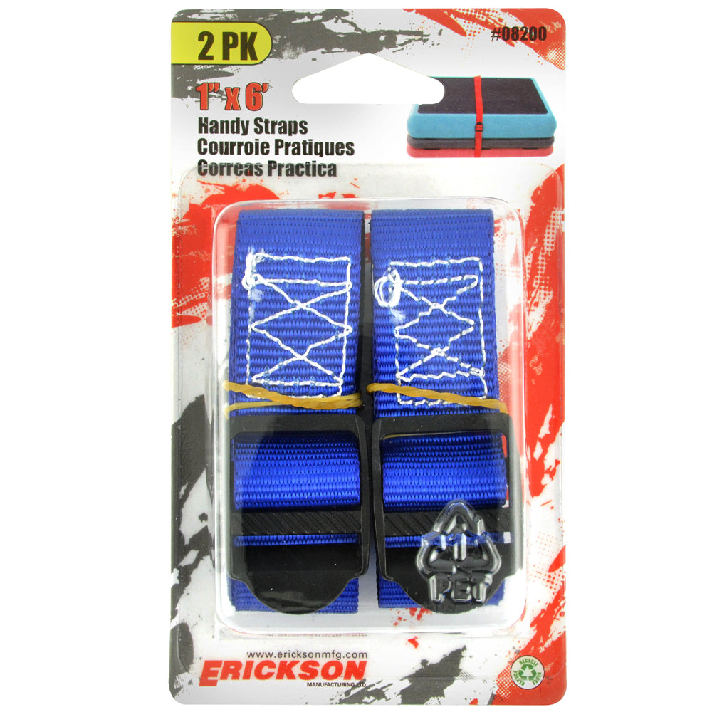 Erickson, 2-Pack Handy Straps, 1in x 6ft