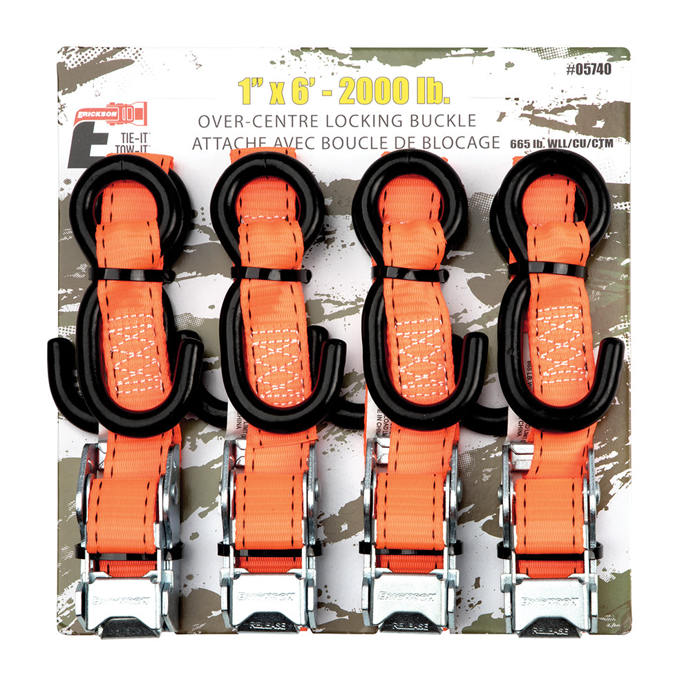 Erickson, 2,000 lb Sportsman Tie-Downs, 4-Pack