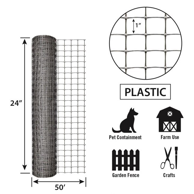 Garden Zone, 24in x 50ft Gray Plastic Netting