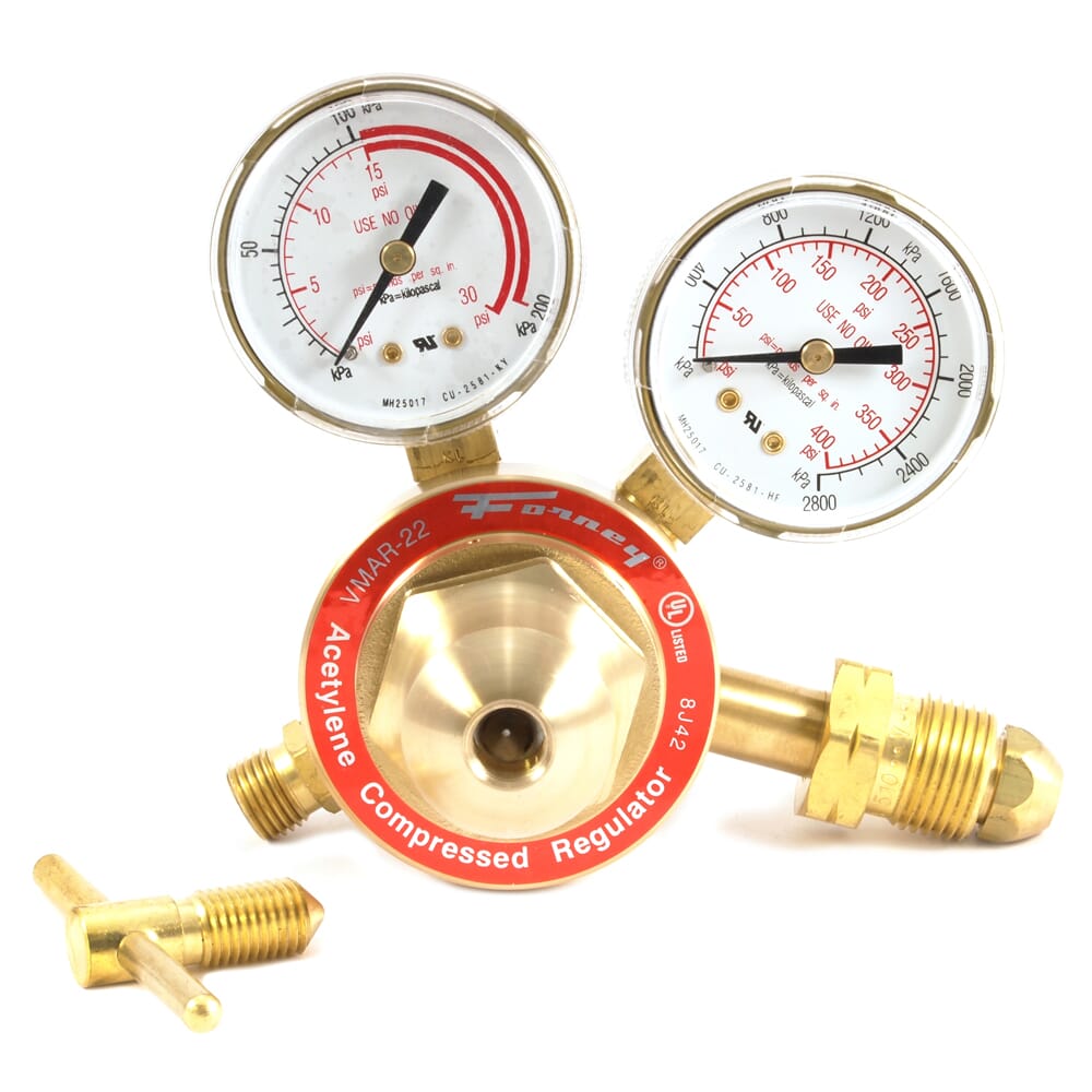 Forney, 250 Series Acetylene Regulator, 2 in Side Mount