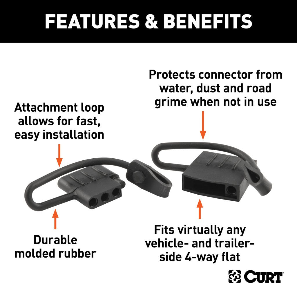 Curt Manufacturing, 4-Way Flat Connector Dust Cover Set