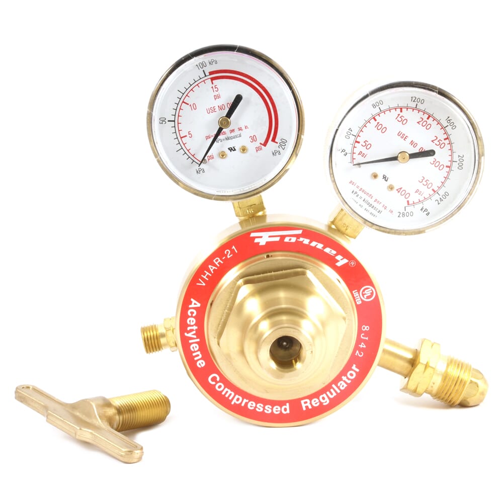 Forney, 450 Series Acetylene Regulator, 2-1/2 in Side Mount