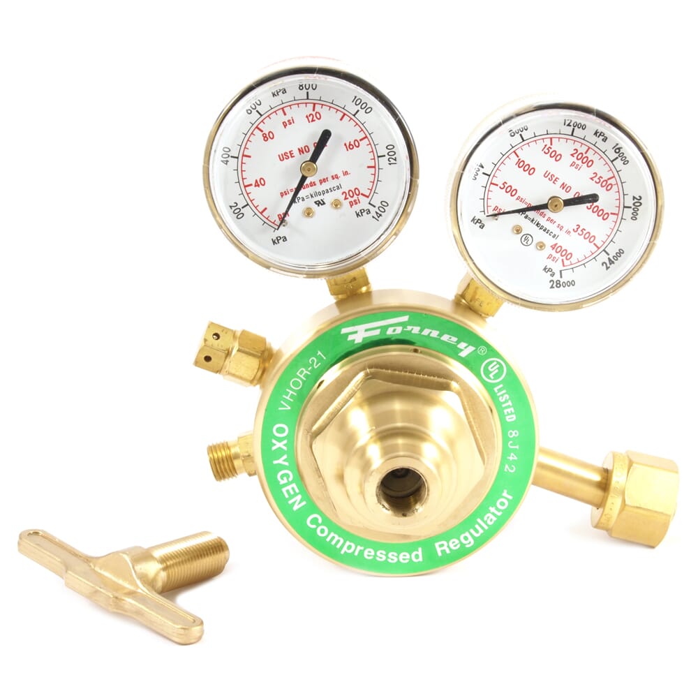 Forney, 450 Series Oxygen Regulator, 2-1/2 in Side Mount