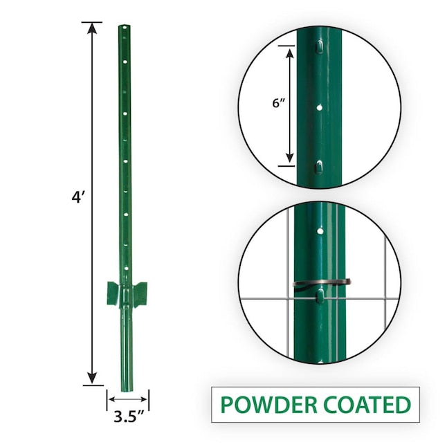 Garden Zone, 4ft Powder-coated Steel Light Duty U-post