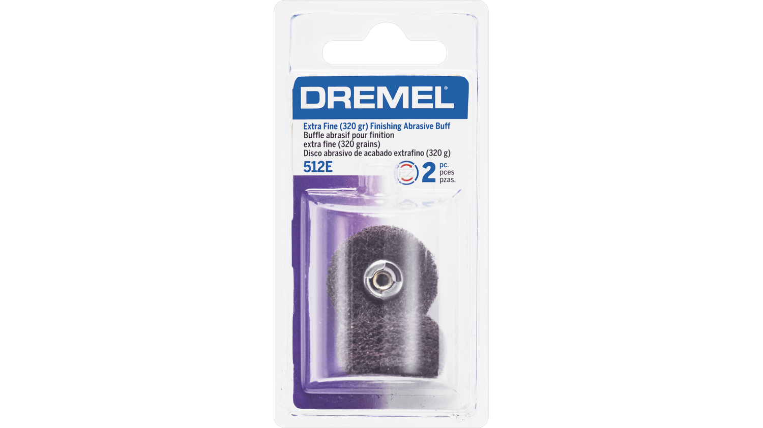 Dremel, 512E EZ Lock Finishing Abrasive Buffs 320 Grit, 2 pack