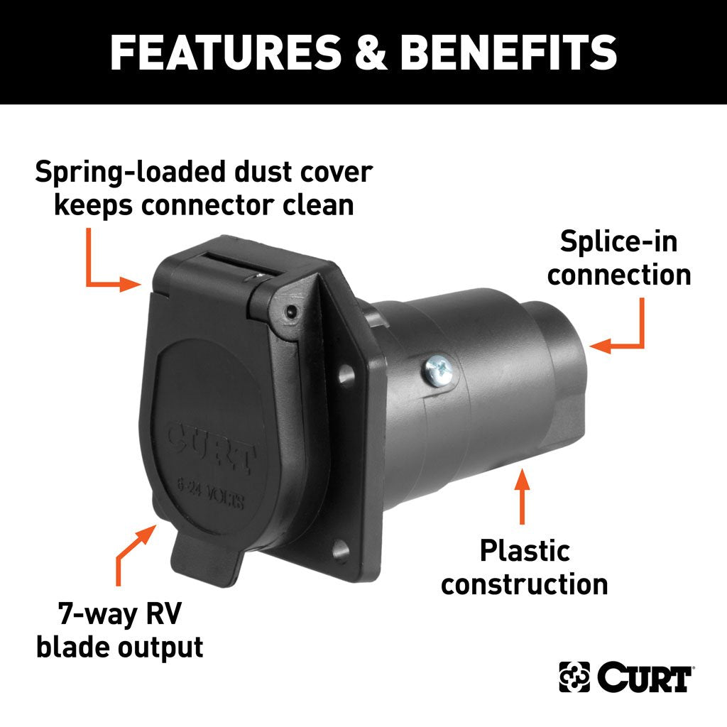 Curt Manufacturing, 7-Way RV Blade Connector Socket