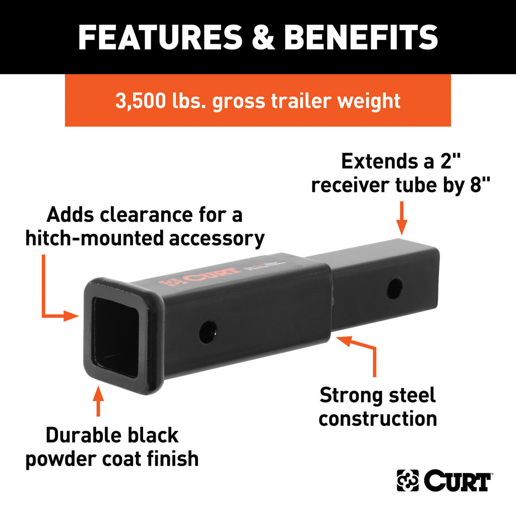 Curt Manufacturing, 8 Inch Receiver Tube Extender