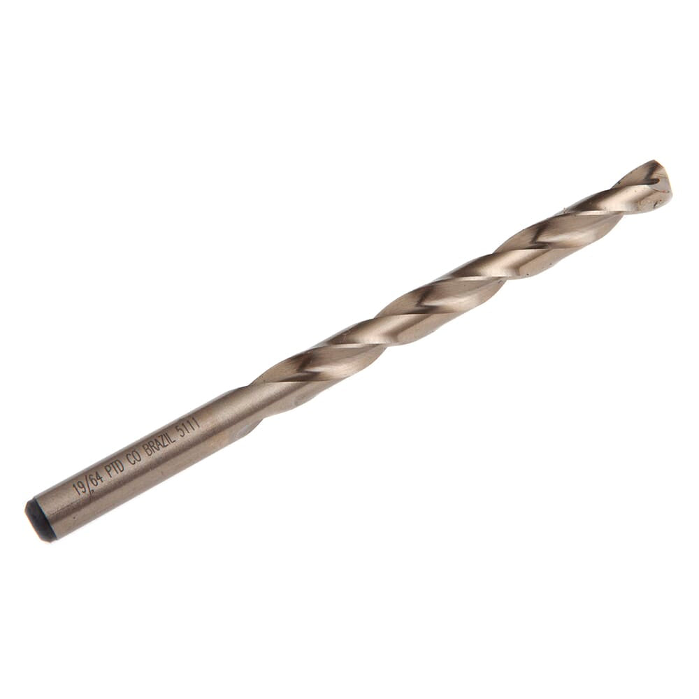 Forney, 8 Percent Cobalt Drill Bit, 135 Degree Split Point, 19/64 in