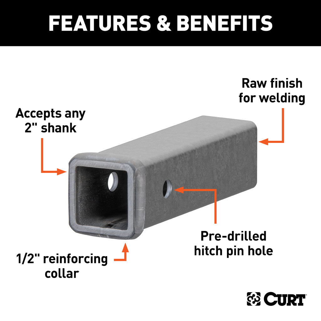 Curt Manufacturing, 9 Inch Raw Steel Receiver Tubing