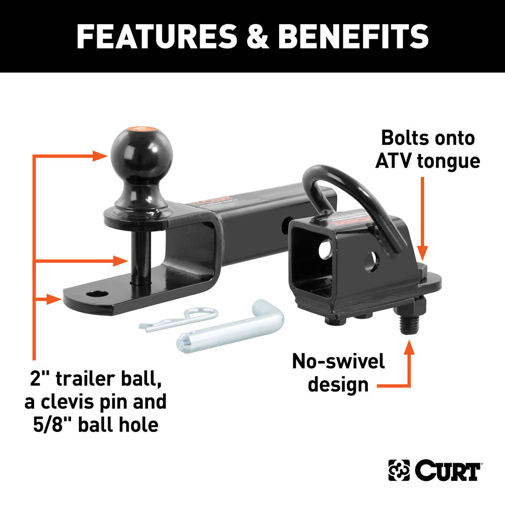 Curt Manufacturing, ATV Towing Starter Kit With 2 Inch Shank And 2 Inch Trailer Ball