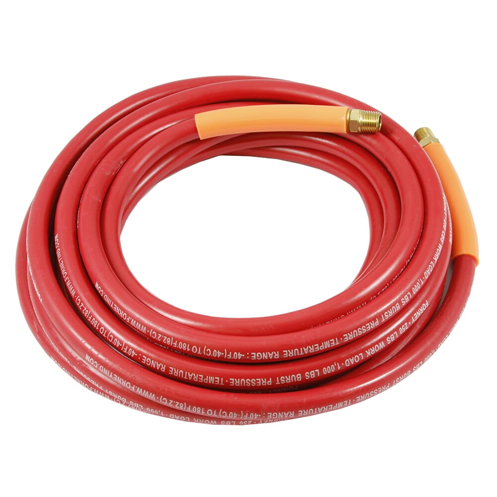 Forney, Air Hose, Red Rubber, 1/4 in x 25ft