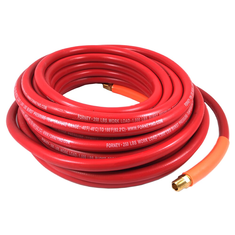 Forney, Air Hose, Red Rubber, 1/4 in x 50ft