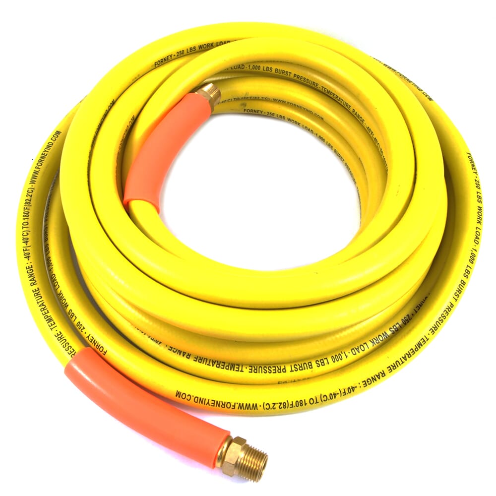 Forney, Air Hose, Yellow Rubber, 3/8 in x 25ft