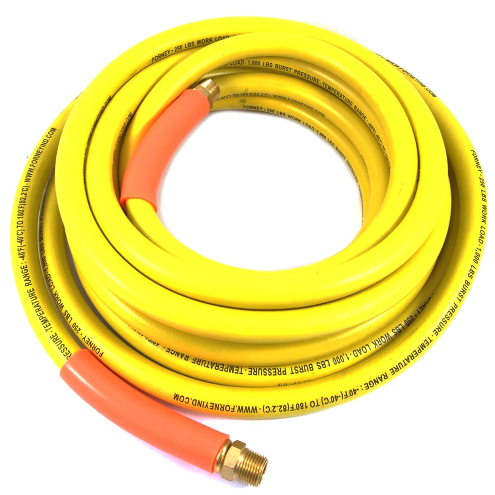 Forney, Air Hose, Yellow Rubber, 3/8 in x 25ft