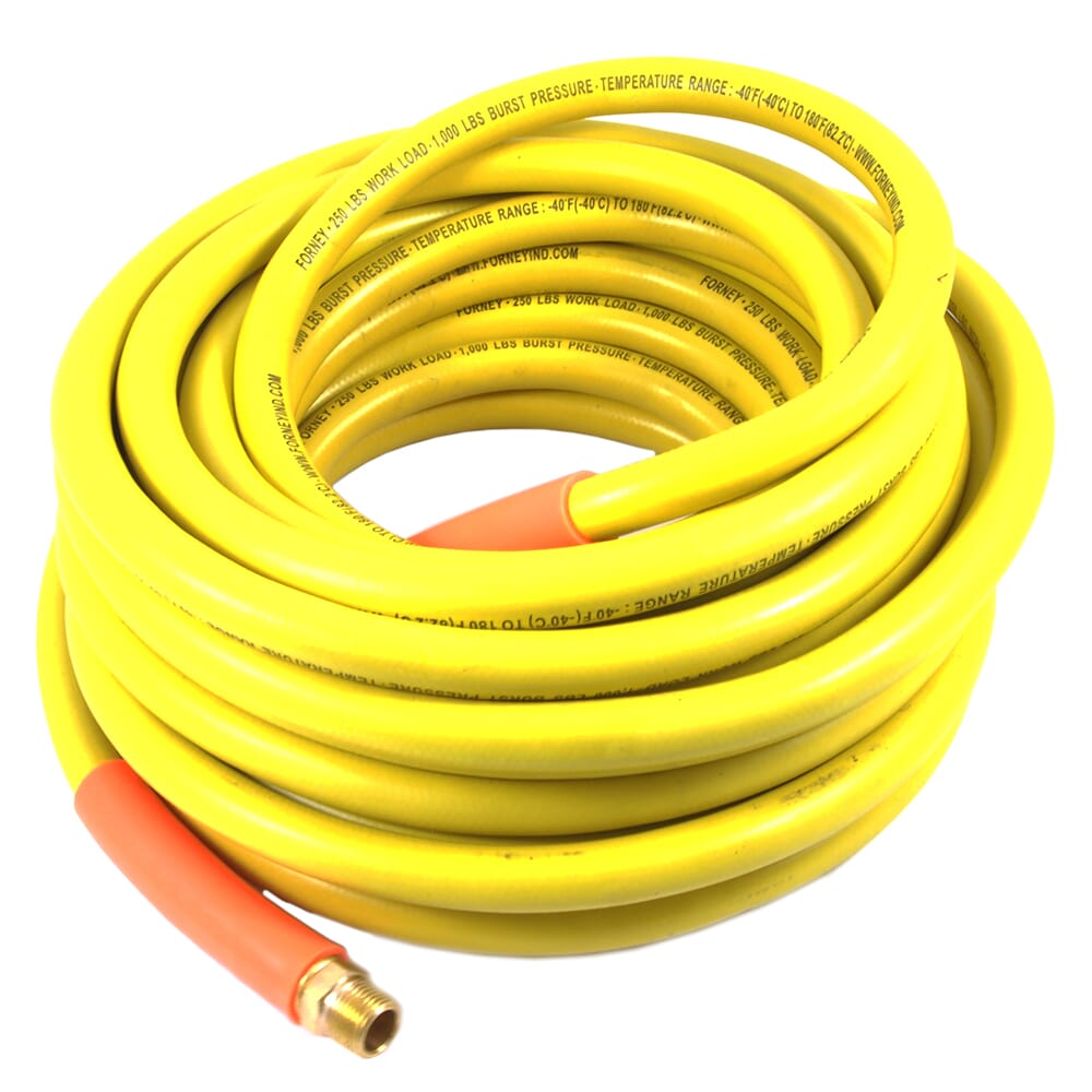 Forney, Air Hose, Yellow Rubber, 3/8 in x 50ft