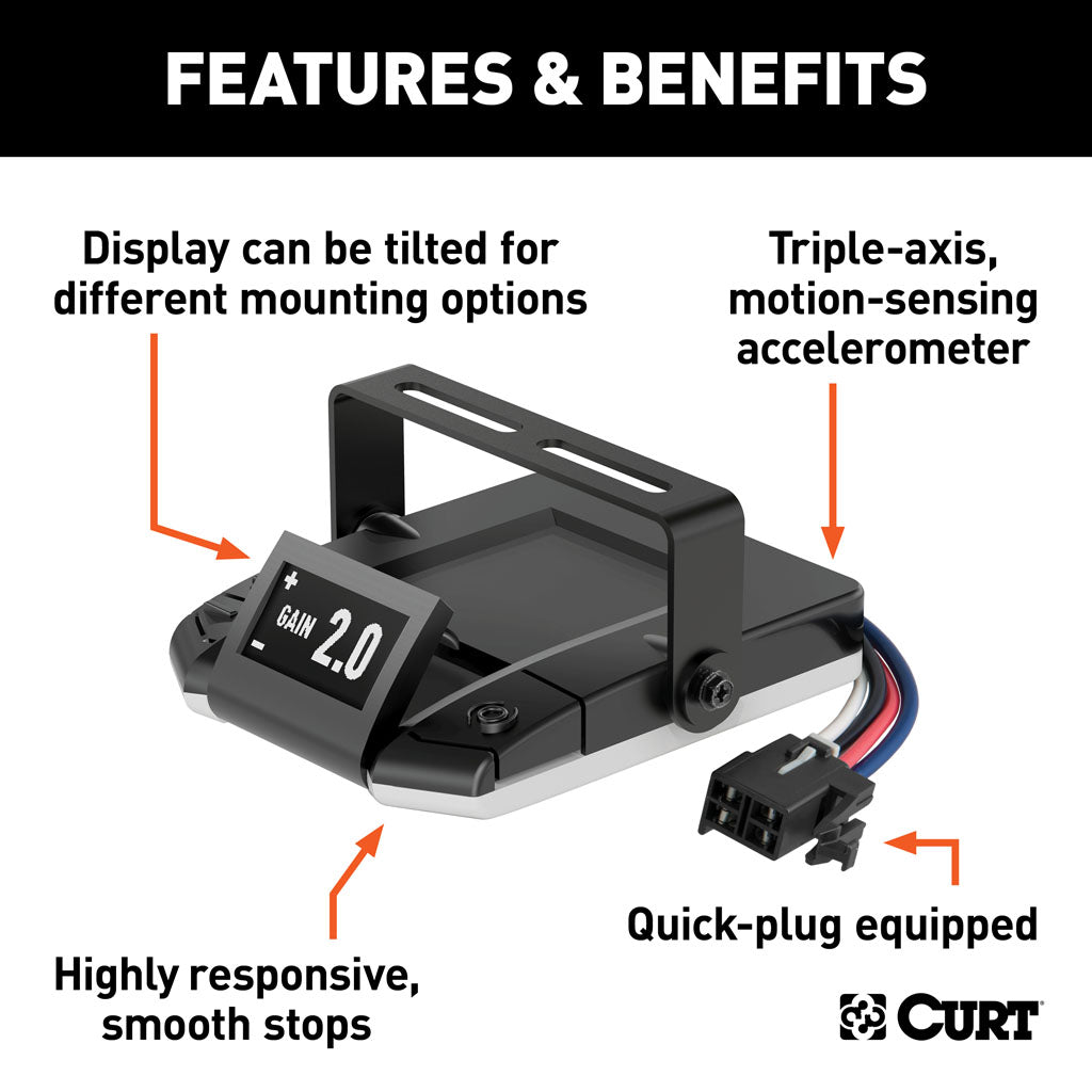 Curt Manufacturing, Assure Proportional Trailer Brake Controller With Dynamic Screen