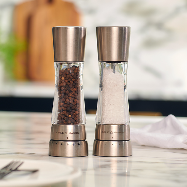 Cole & Mason, COLE & MASON DERWENT SALT & PEPPER MILL GIFT SET, STAINLESS STEEL