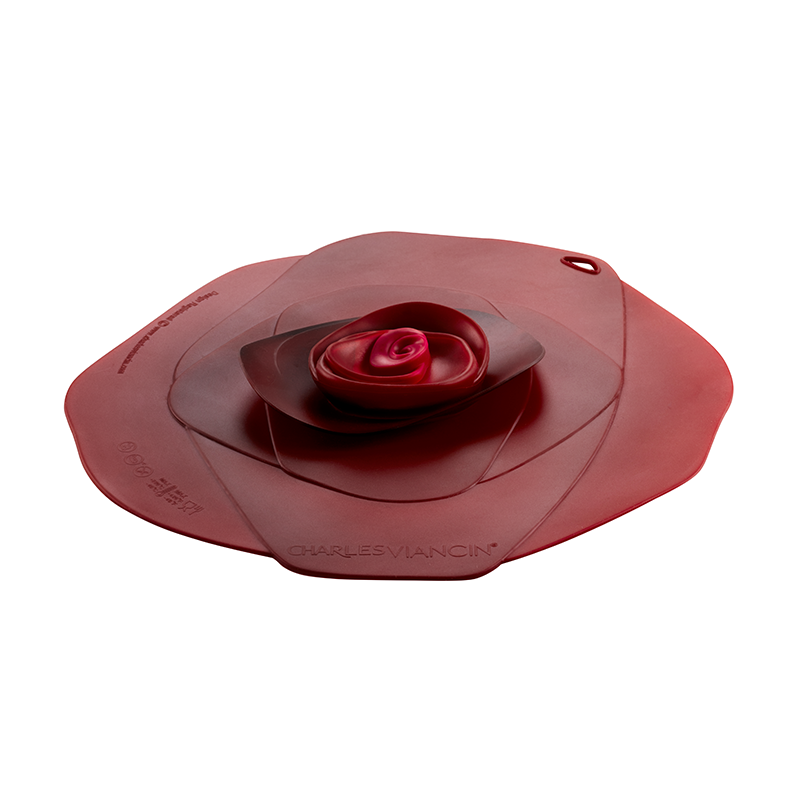 Charles Viancin, Dark Red Silicone 9 Inch Rose Lid