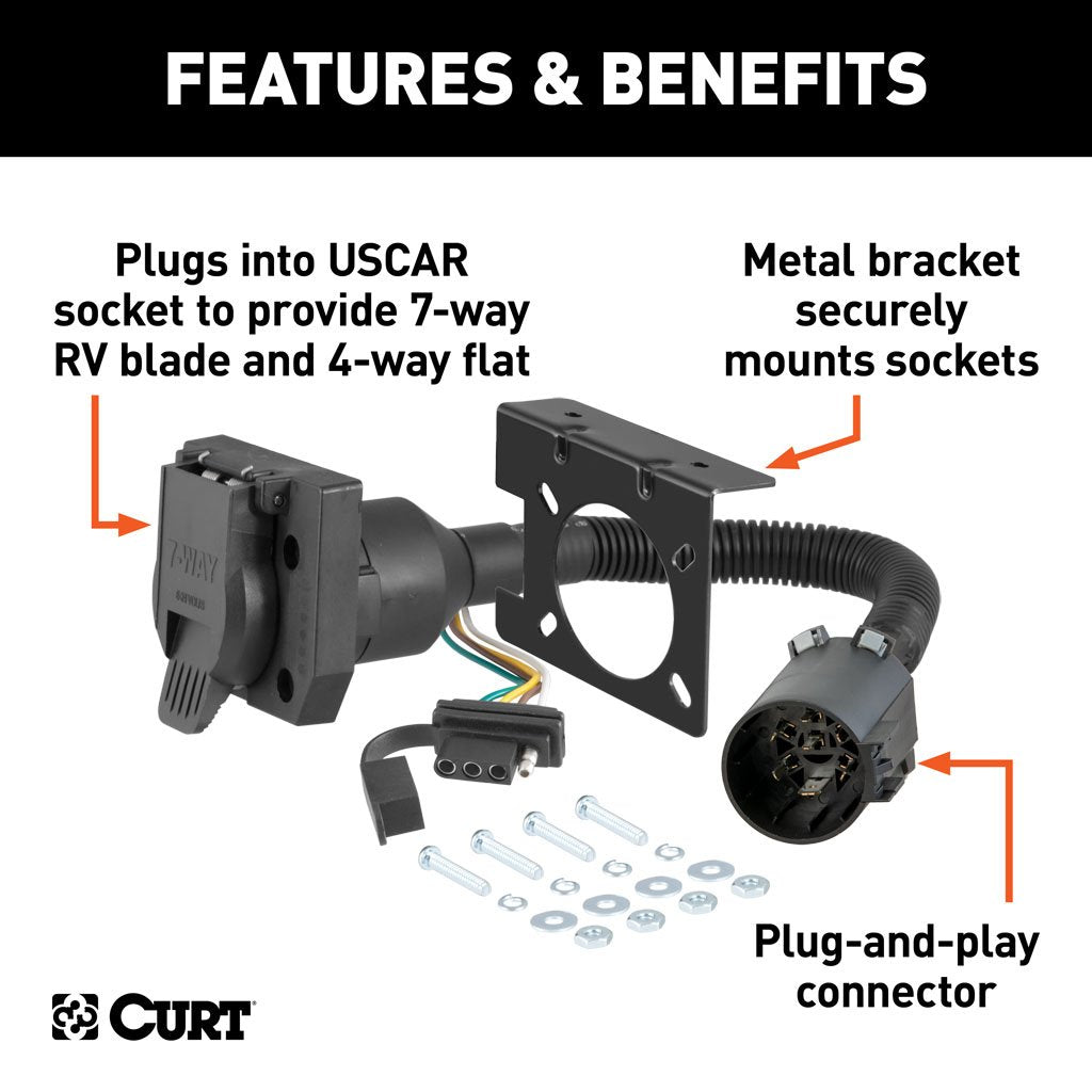 Curt Manufacturing, Dual-Output 7 & 4-Way Connector