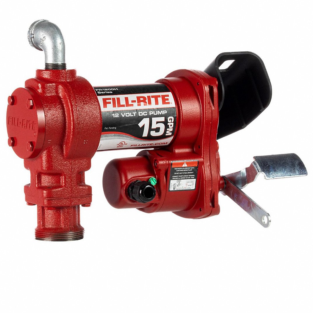 Fill-rite, Fuel Transfer Pump: 12v Dc, 15 Gpm Gpm, Cast Iron, 1/4