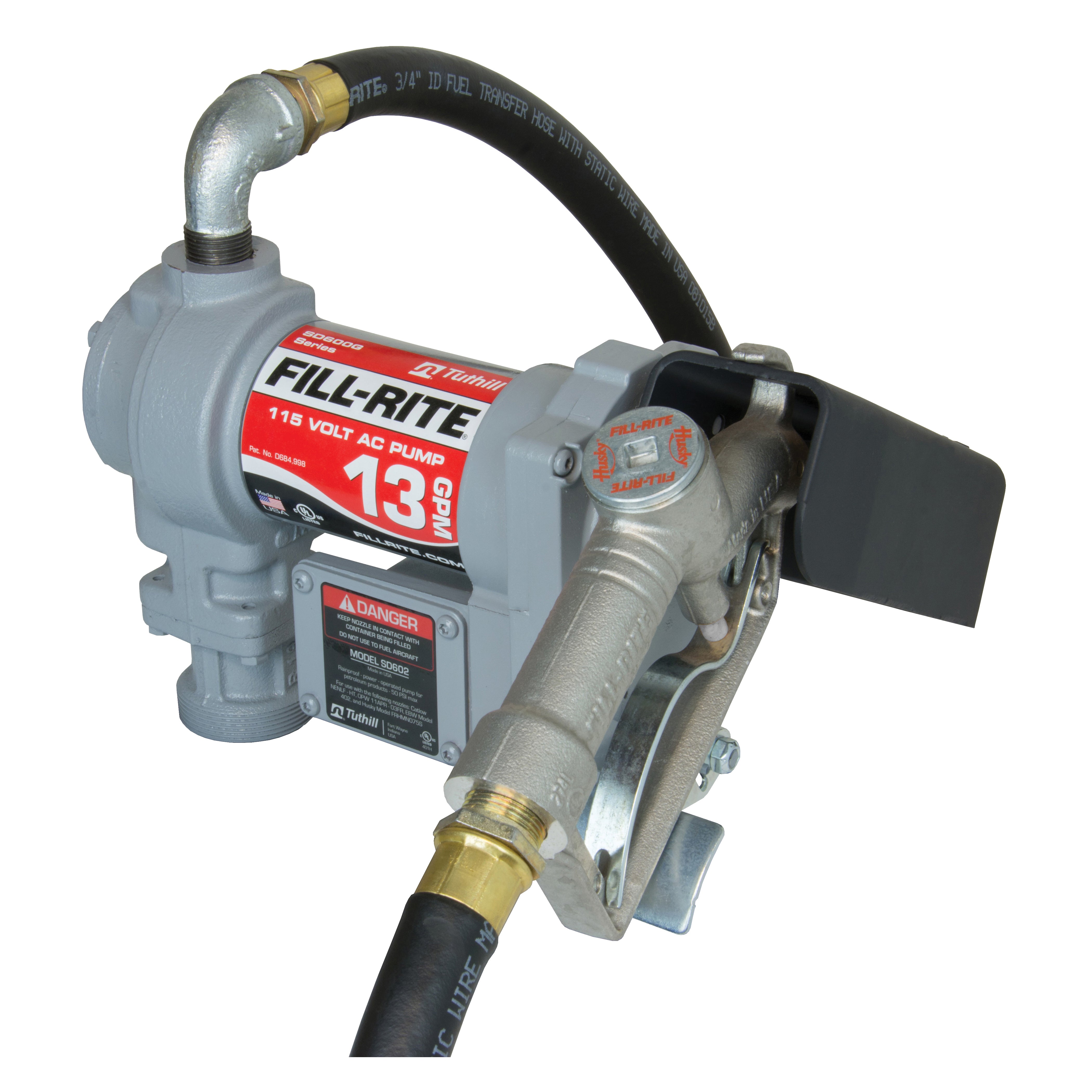 Fill-rite, Fuel Transfer Pump, Motor: 1/6 Hp, 1.5 A, 115 Vac, 60 Hz, 30 Min Duty Cycle, 3/4 In Outlet