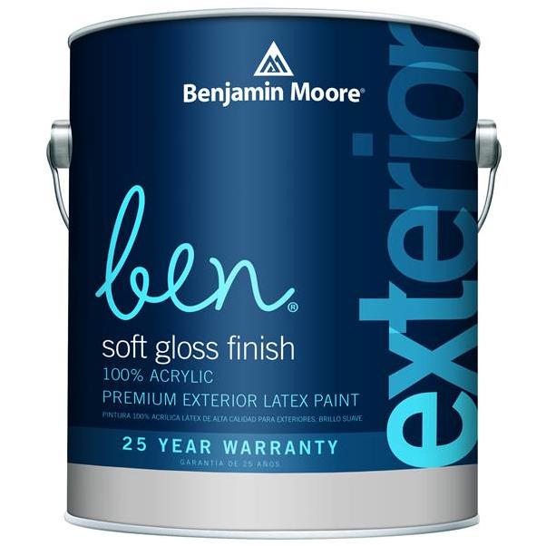 Benjamin Moore, GAL ben Exterior Acrylic Latex Paint - Soft Gloss Finish