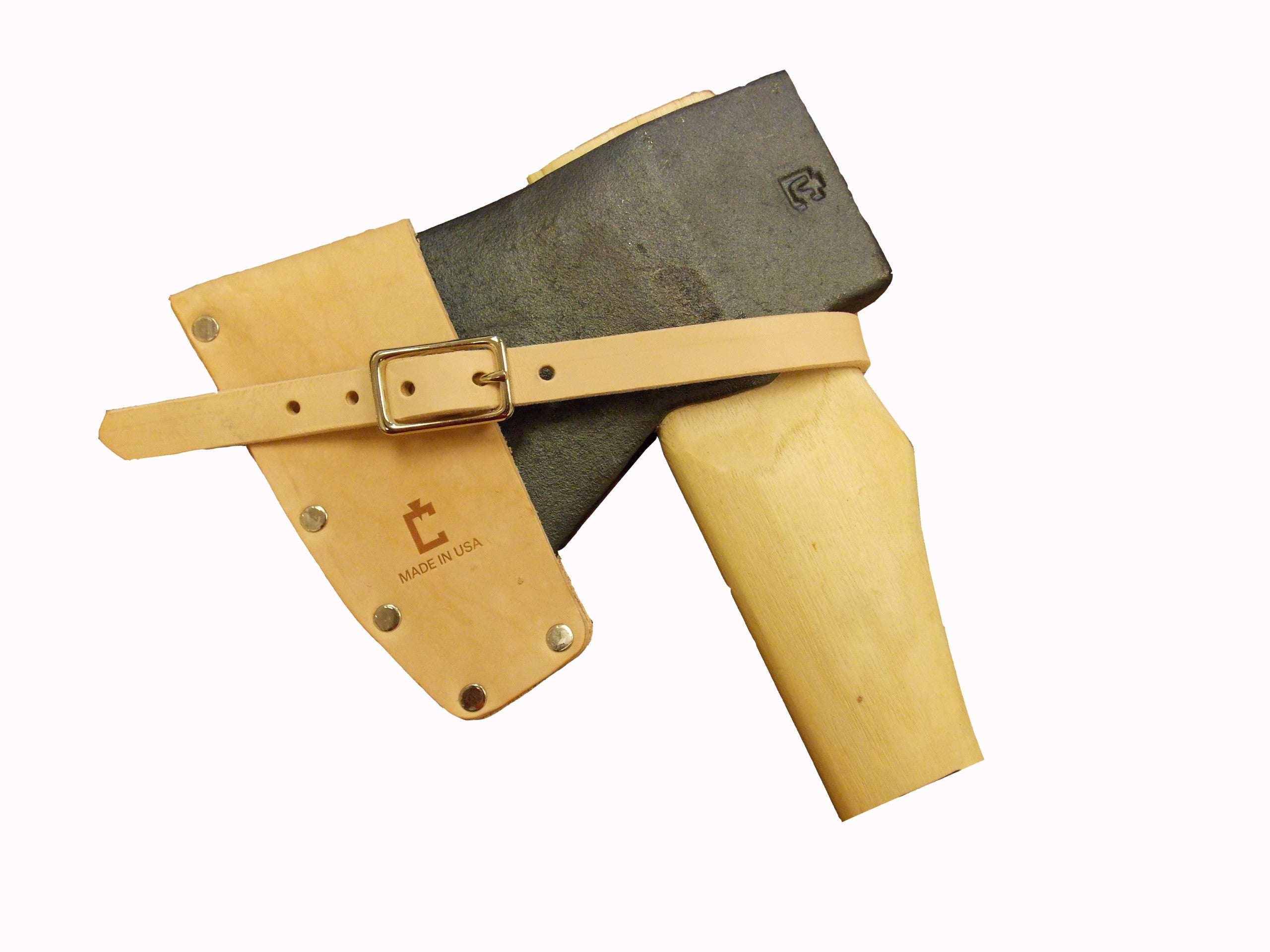 Council Tool, Leather Mask, Riveted with Strap, for Hatchets