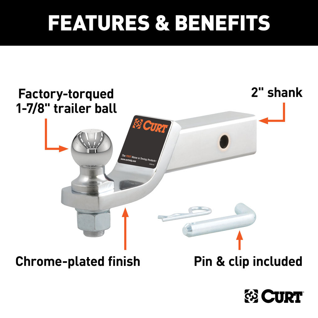 Curt Manufacturing, Loaded Ball Mount With 1-7/8 Inch Ball