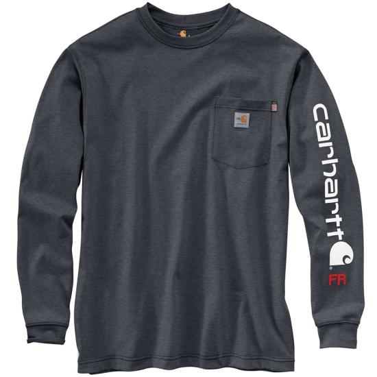 Carhartt, Men's Flame Resistant Carhartt Force Loose Fit Midweight Long-sleeve Logo Graphic T-shirt