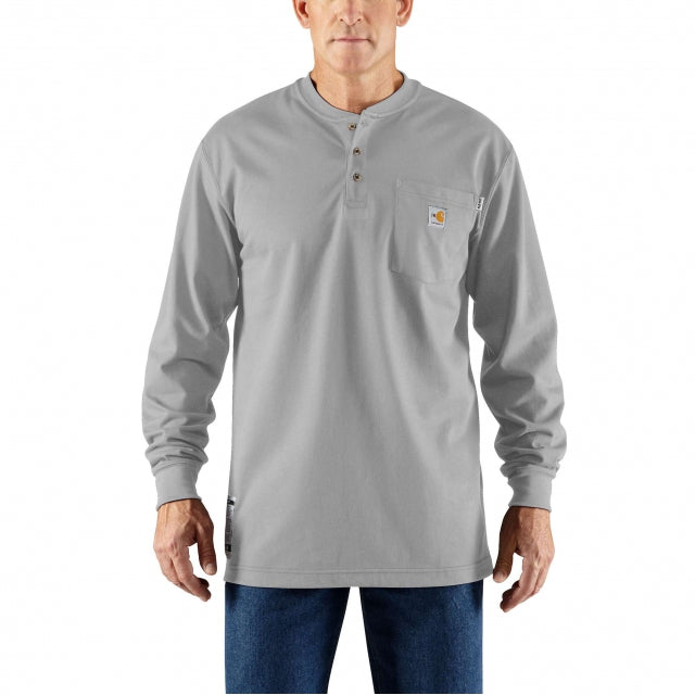 Carhartt, Men's Flame-Resistant Frc Loose Fit Medium Weight Long-Sleeved Pocket Henley TSht