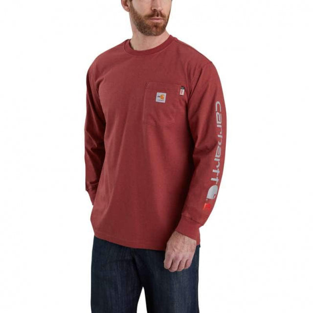 Carhartt, Men's Flame-Resistant Frc Lse Ft Light Weight Long-Sleeved Graphic T-Shirt