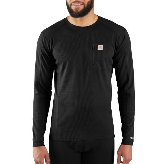 Carhartt, Men's Force Midweight Micro-grid Base Layer Crewneck Pocket Top