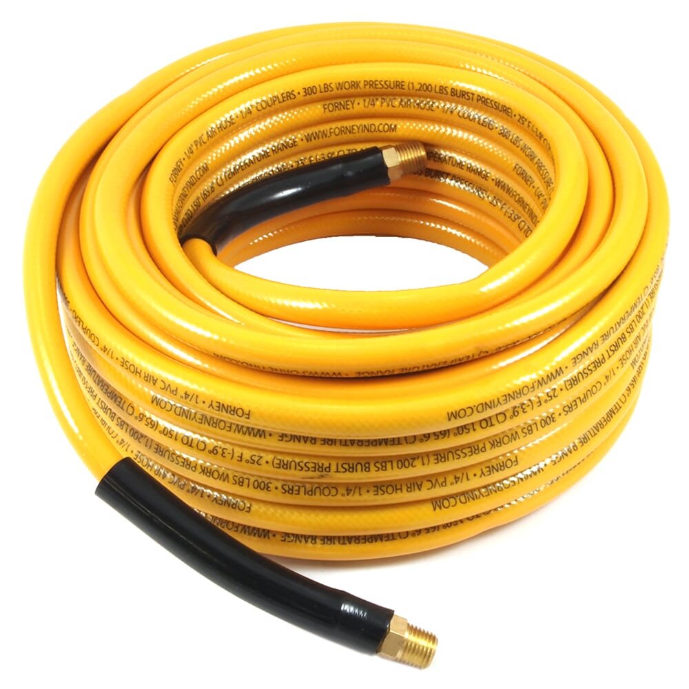 Forney, PVC Air Hose, Yellow, 1/4 in x 100ft