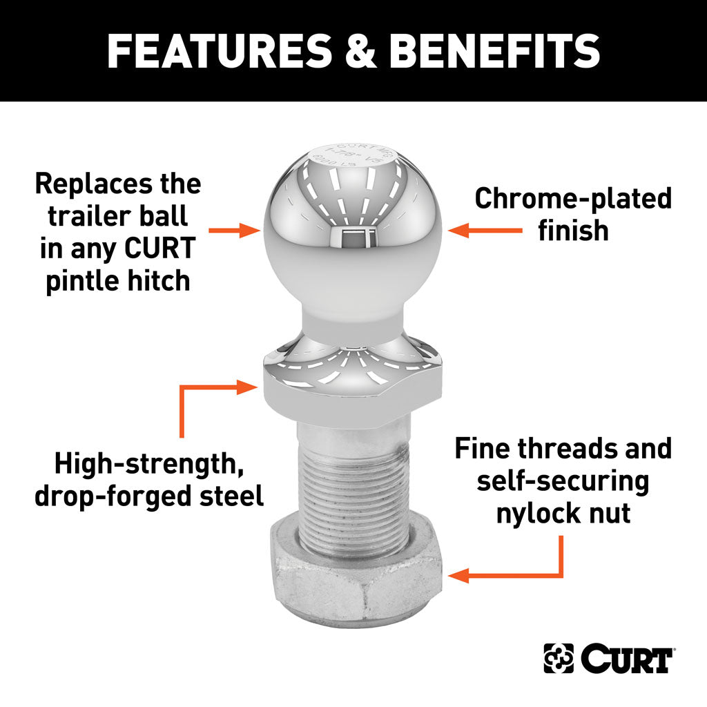 Curt Manufacturing, Replacement 1-7/8 Inch Pintle Ball